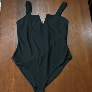 Nasty Gal Black V-Neck Bodysuit